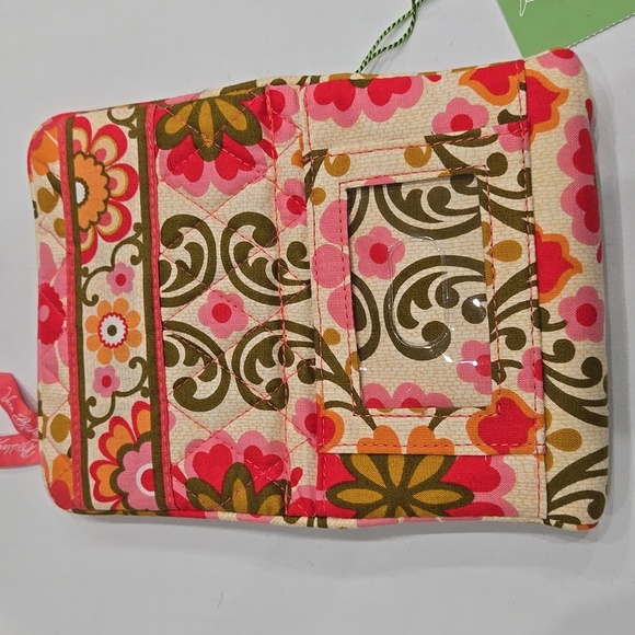 Vera Bradley One For the Money Folkloric Wallet Floral Change Pouch Key Ring Zip - Picture 9 of 12